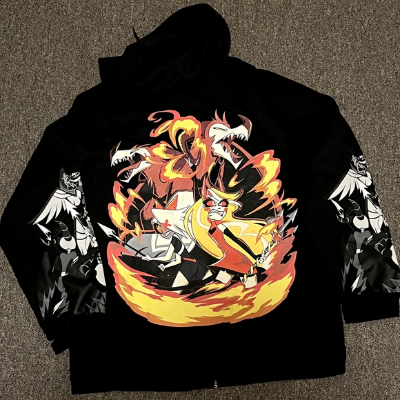 Hazbin Hotel Zip Up Hoodie From Hot Topic - Picture 2 of 4